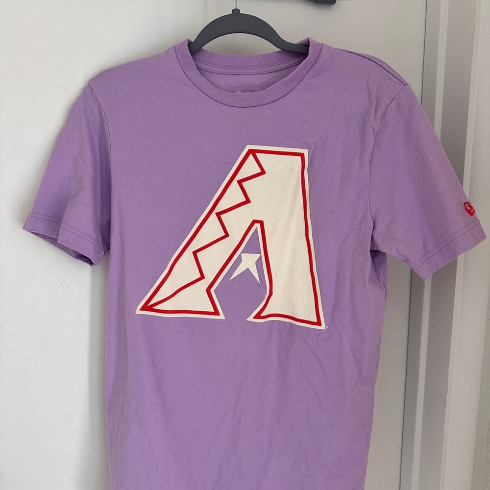 Lavender Arizona Diamondbacks Graphic T-Shirt with Red and White “A” Logo | MLB